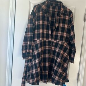 Cupshe plaid flannel dress